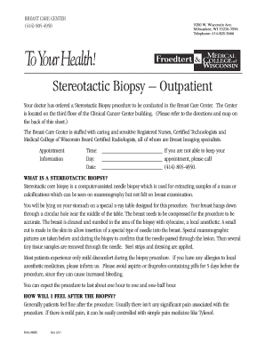 Stereotactic Biopsy Form