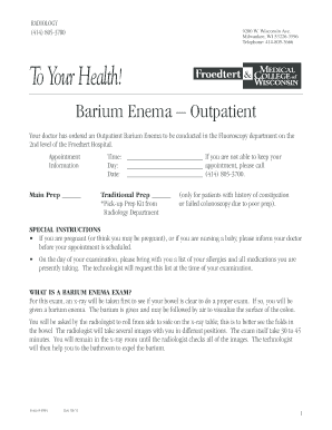 Barium Enema Preparation Instructions