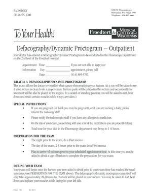 Defacography/Dynamic Proctogram Instructions