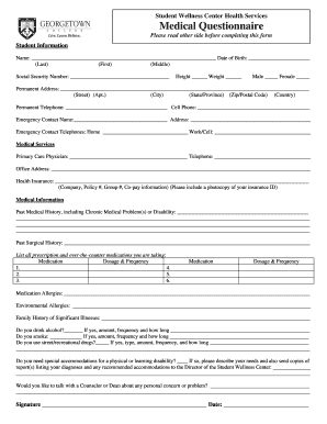 Who growth charts 5 19 years - Student Health Medical Questionnaire - Georgetown College - georgetowncollege