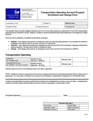 Transportation Spending Account Enrollment Form