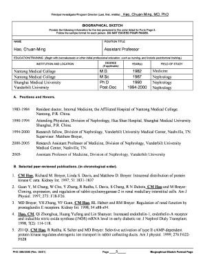 NIH Biographical Sketch Form