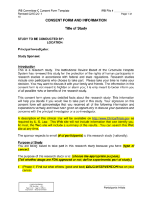 IRB Committee C Consent Form Template
