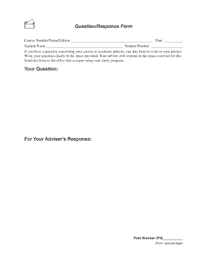 Student Question Form