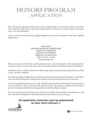 Honors Program Application