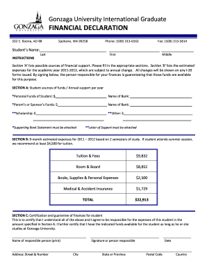 financial declaration