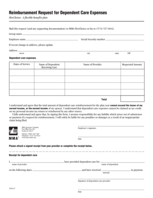 Dependent Care Expense Reimbursement Request