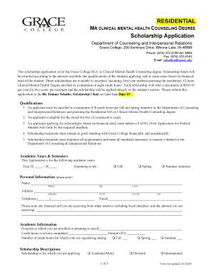 A email of application to the seminary form