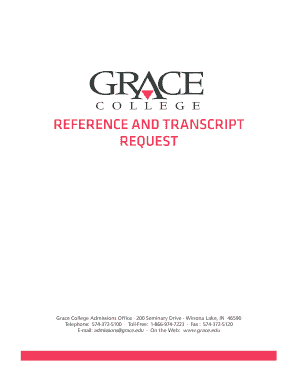 Grace College Transcript Request Form