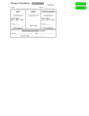 Change of Enrollment Form