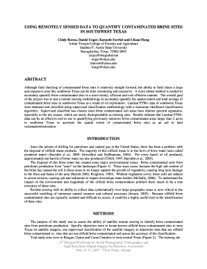 USING REMOTELY SENSED DATA TO QUANTIFY - faculty sfasu