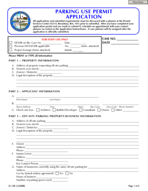 US Parking Permit Application