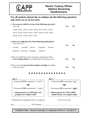 asthma questionnaire control