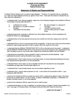 Federal Perkins Loan Statement of Rights and Responsibilities