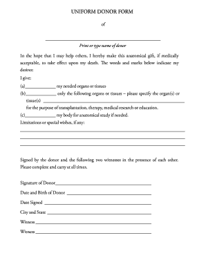 Uniform Donor Form