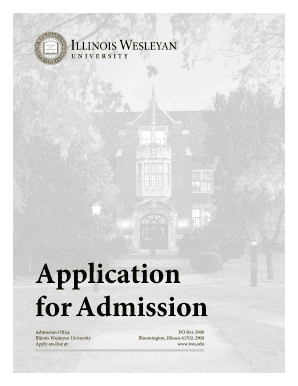 Illinois Wesleyan University Admission Application