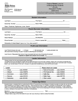 Federal PLUS Loan Request Form