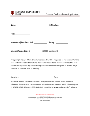 Federal Perkins Loan Application