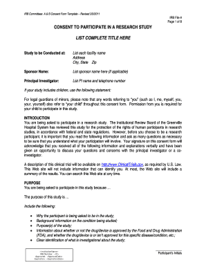 IRB-A B Consent Form Template-Revised 2-2-2011 clean - ghs