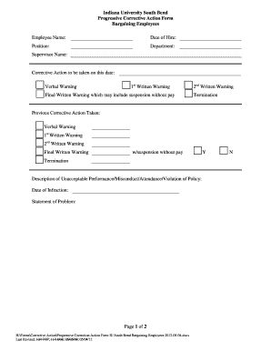 Write up form pdf - 2012 progressive corrective action edit