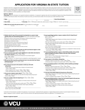 Virginia In-State Tuition Application
