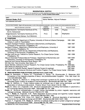 Biographical Sketch Format Page - Fox Chase Cancer Center - fccc