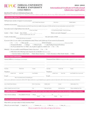 International Graduate Admission Application