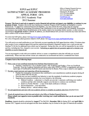 Satisfactory Academic Progress Appeal Form