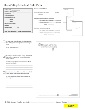 ithaca college printable letterhead form