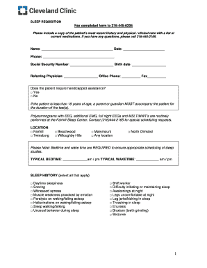 Sleep Requisition Form