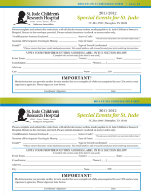 St. Jude Donation Submission Form