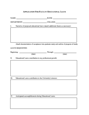 Fillable Online jsu Educational Leave Application Form - jsu Fax Email ...