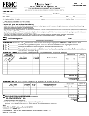 FSA HRA Claim Form