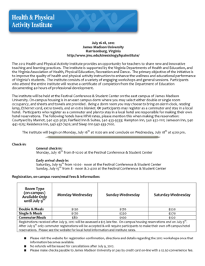 2012 Health and Physical Activity Institute Registration