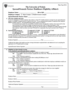 spousal eligibility healthcare affidavit form