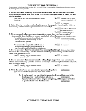 FAFSA Drug Offense Worksheet