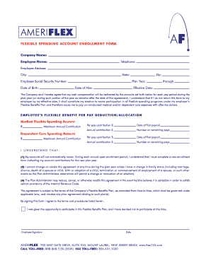 AmeriFlex Flexible Spending Account Enrollment Form