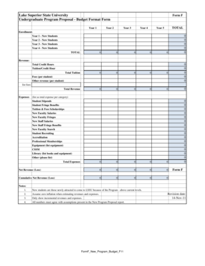 Budget Format Form - Lake Superior State University - lssu