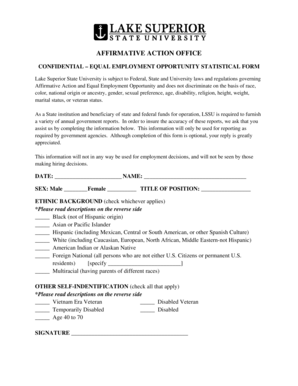 Equal Employment Opportunity Statistical Form