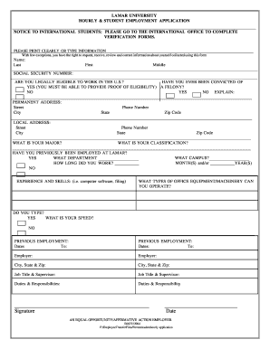 lamar university employment form