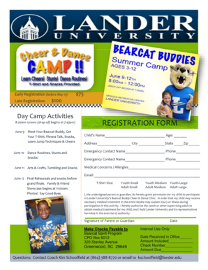 Fillable Online lander REGISTRATION FORM Lander University lander Fillable Online lander REGISTRATION FORM Lander University lander