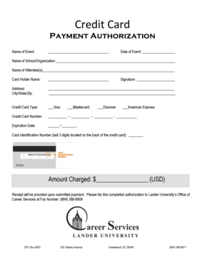 Credit Card Payment Authorization