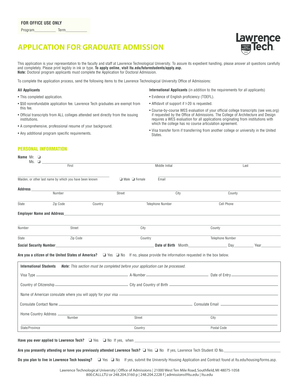 Jamaican immunization card - APPLICATION FOR GRADUATE ADMISSION - Lawrence ... - ltu