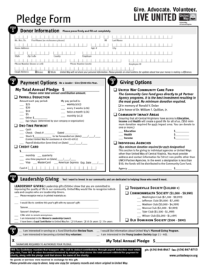 United Way Pledge Form