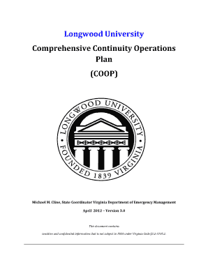 Unversity Department/Division COOP Template - Longwood University - longwood