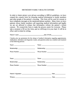 HIPAA Medical Information Release Consent Form