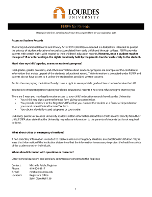 FERPA Student Information Release Authorization