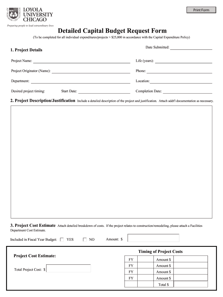 Capital Expenditure Request Form Template - Fill Online, Printable In Capital Expenditure Report Template