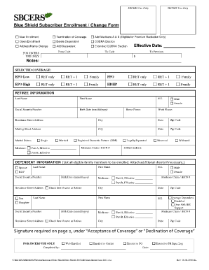 Blue Shield SBCERS Enrollment Form