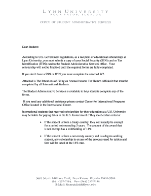 International Student Tax Form Instructions